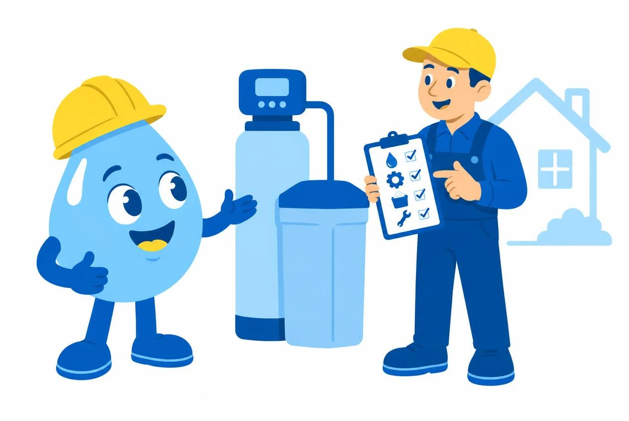 Ted échange avec un installateur sur le traitement de l’eau